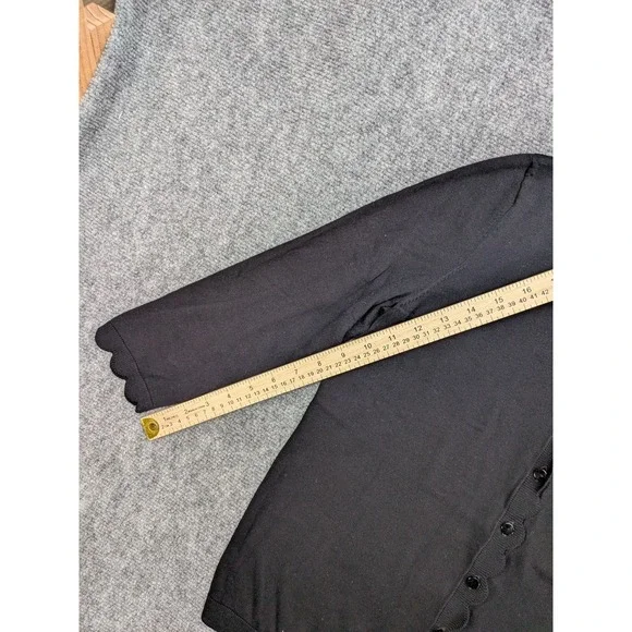 Talbots Womens Cardigan Small Scalloped Trim Old Money Capsule Career Layering - Picture 3 of 8